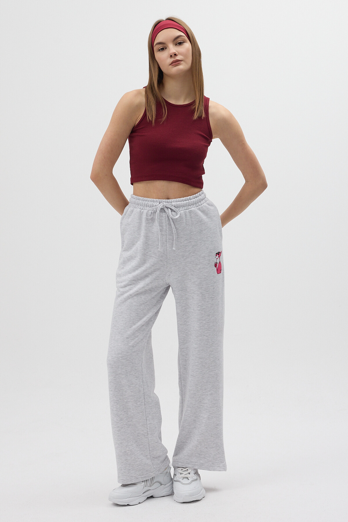 Gri 3111A Pembe Panter Baskılı Eşofman - 6