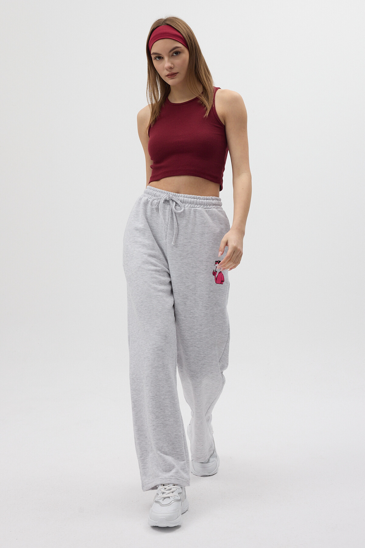 Gri 3111A Pembe Panter Baskılı Eşofman - 7