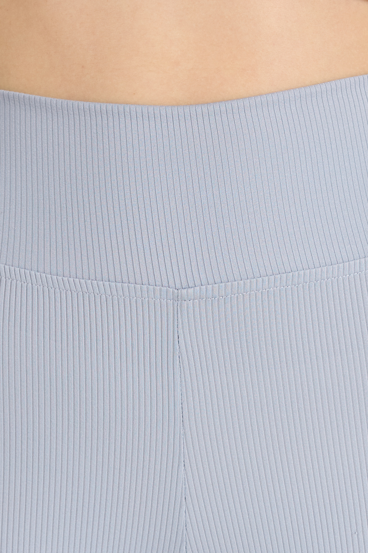 Gri Fitilli Biker Şort Tayt 3005 - 4