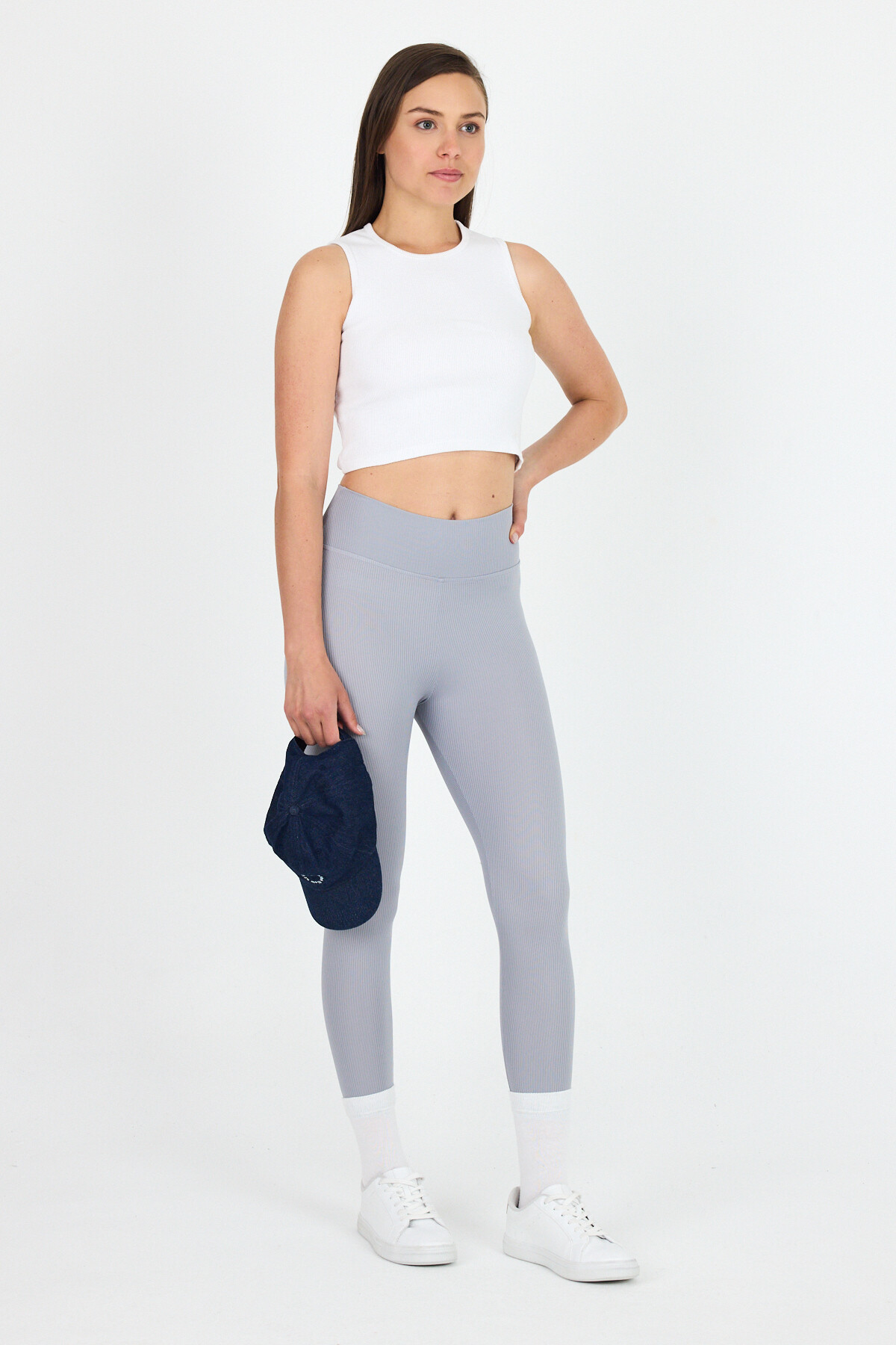 Gri Fitilli Yüksek Bel Tayt 2004 - 7