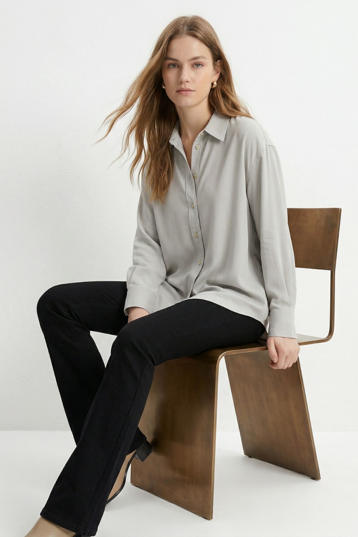 Gri Oversize Gömlek 4000 - RAYS