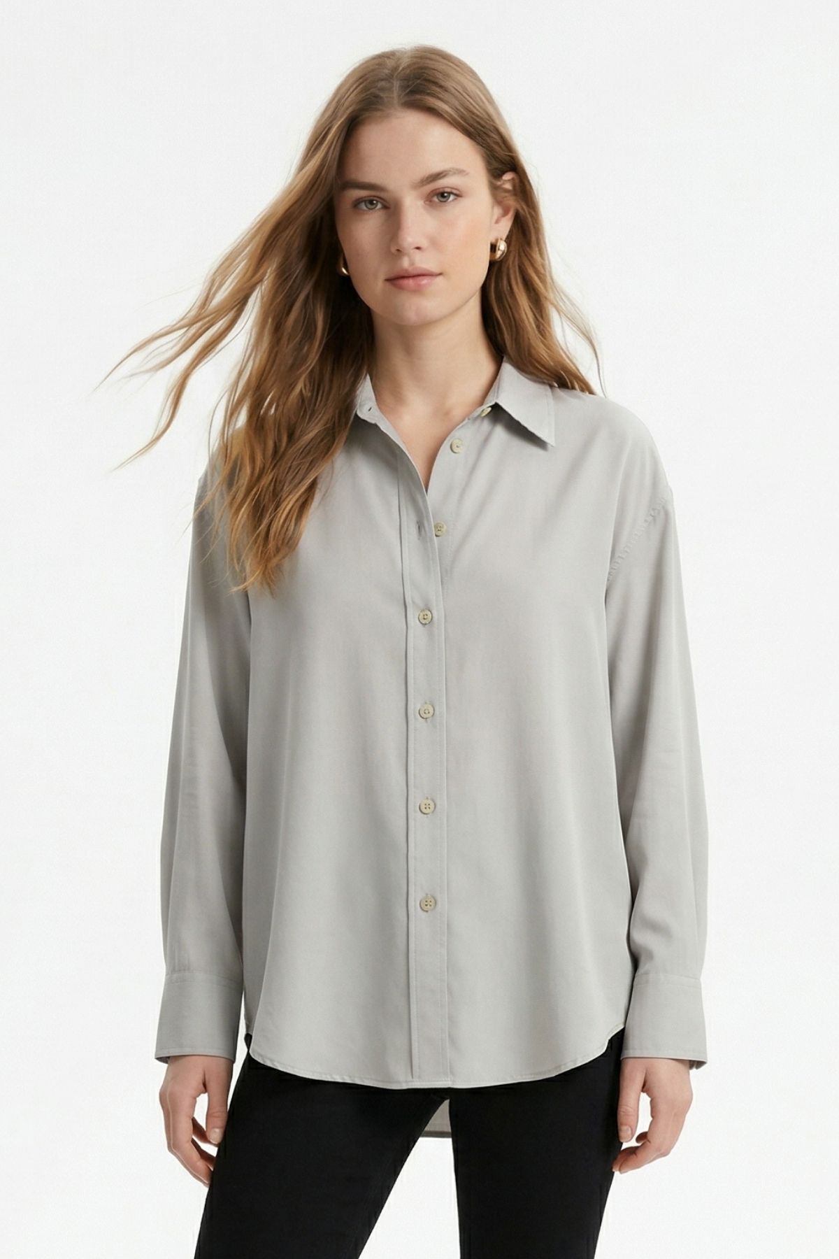 Gri Oversize Gömlek 4000 - RAYS (1)