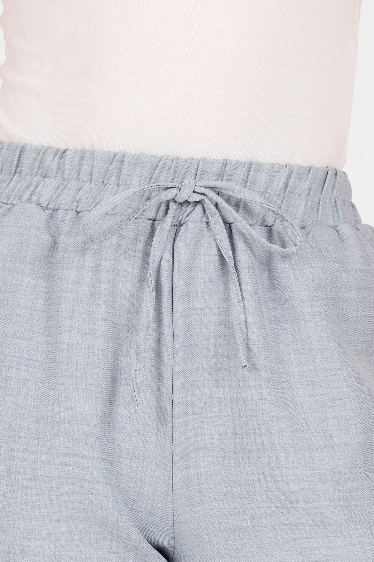 Gri Pamuklu Bel Lastikli Düz Paça Düz Paça Pantolon 4800 - 4