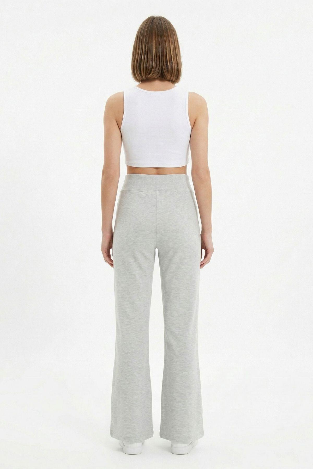Gri Yüksek Bel İspanyol Paça Tayt 0241 - RAYS