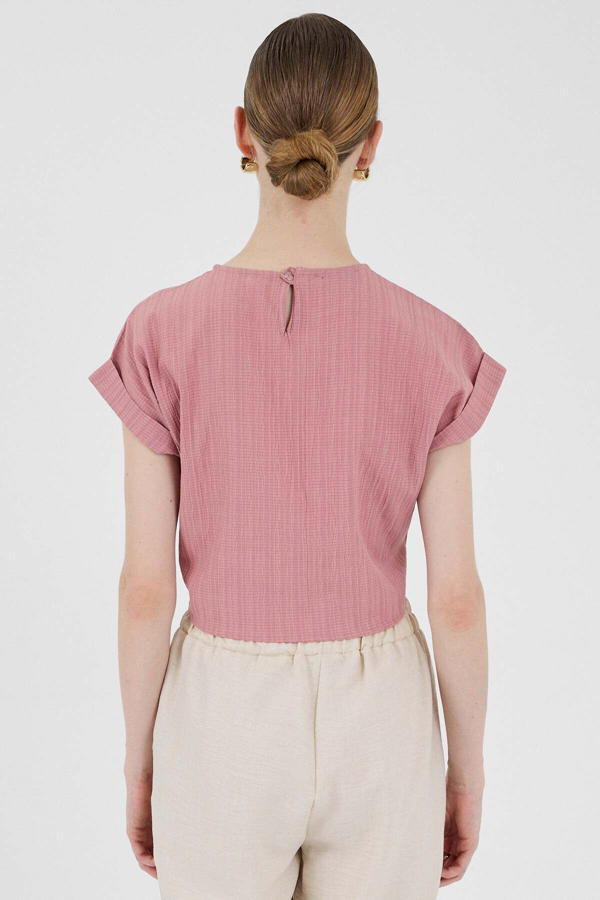 Gül Ön Bağlama Detaylı Bluz 8071A - 5