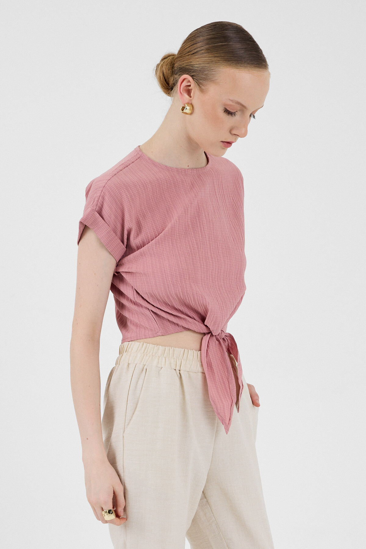 Gül Ön Bağlama Detaylı Bluz 8071A - RAYS