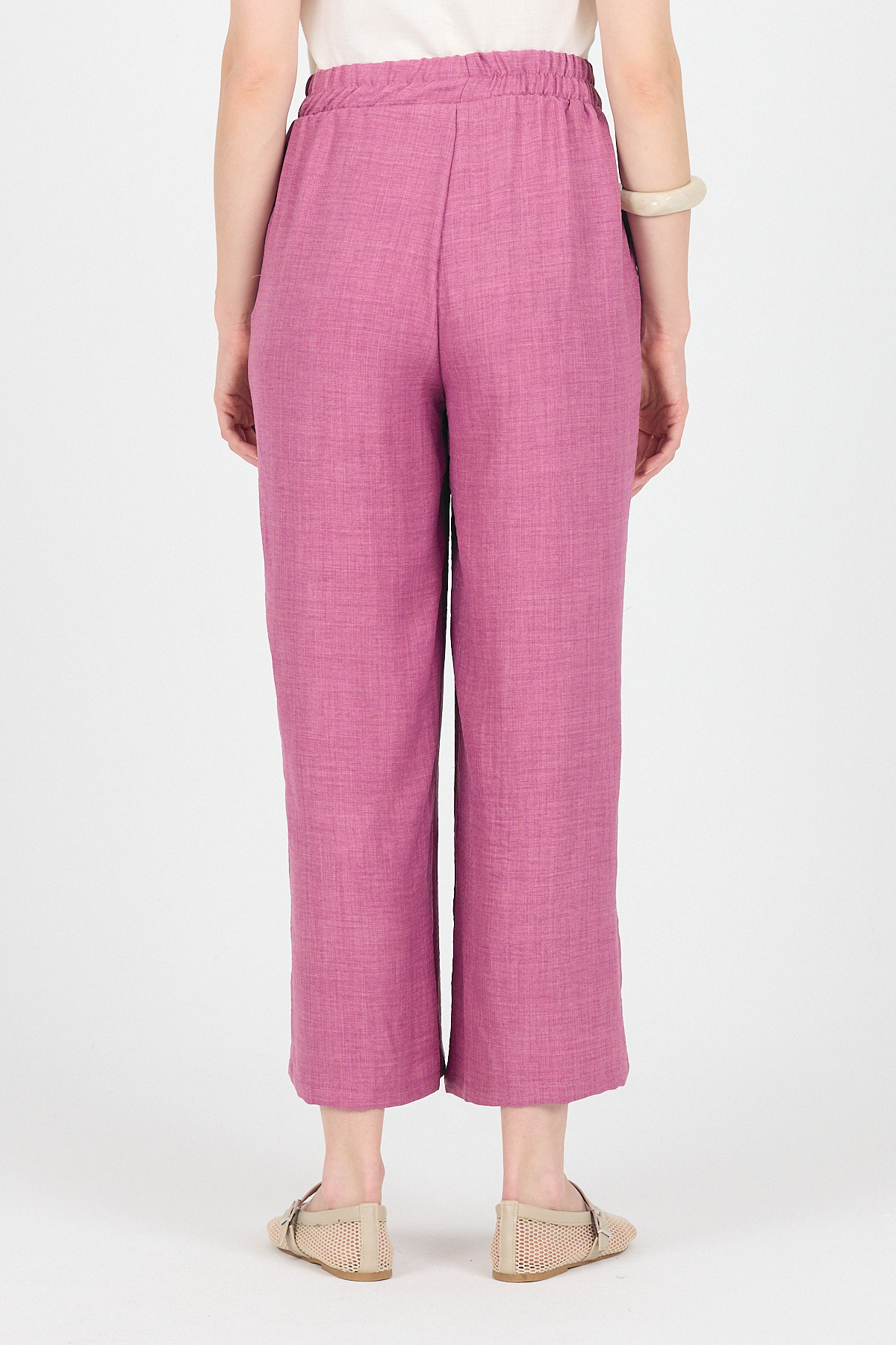 Gül Pamuklu Bel Lastikli Bol Paça Pantolon 4657 - 5