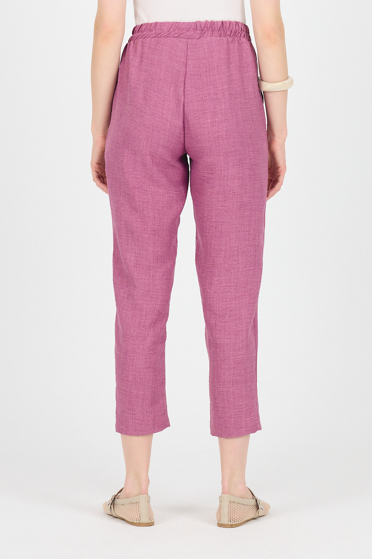 Gül Pamuklu Bel Lastikli Düz Paça Düz Paça Pantolon 4800 - 5