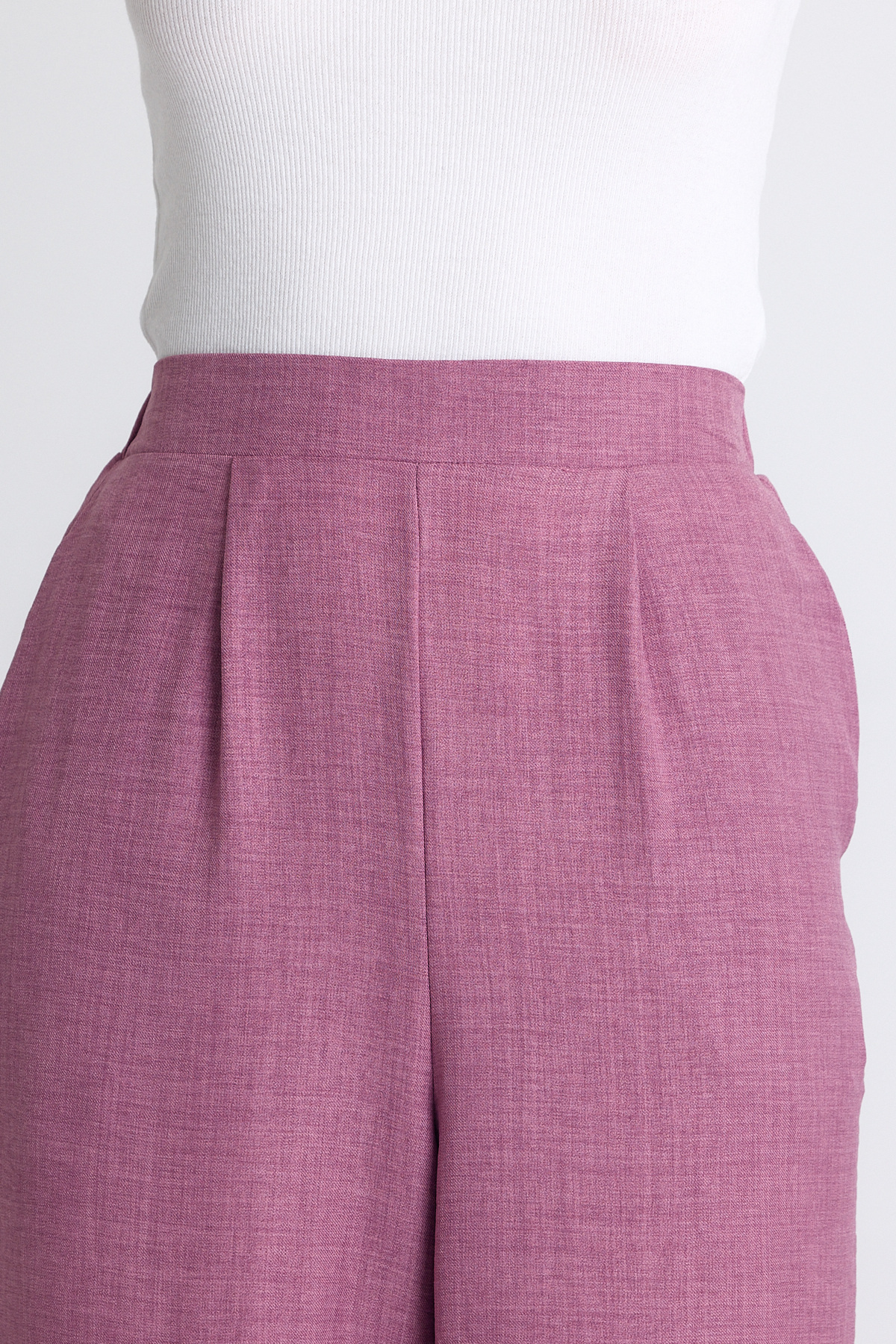 Gül Yüksek Bel Ön Pile Detaylı Pamuklu Bol Paça Pantolon 8014A - 4