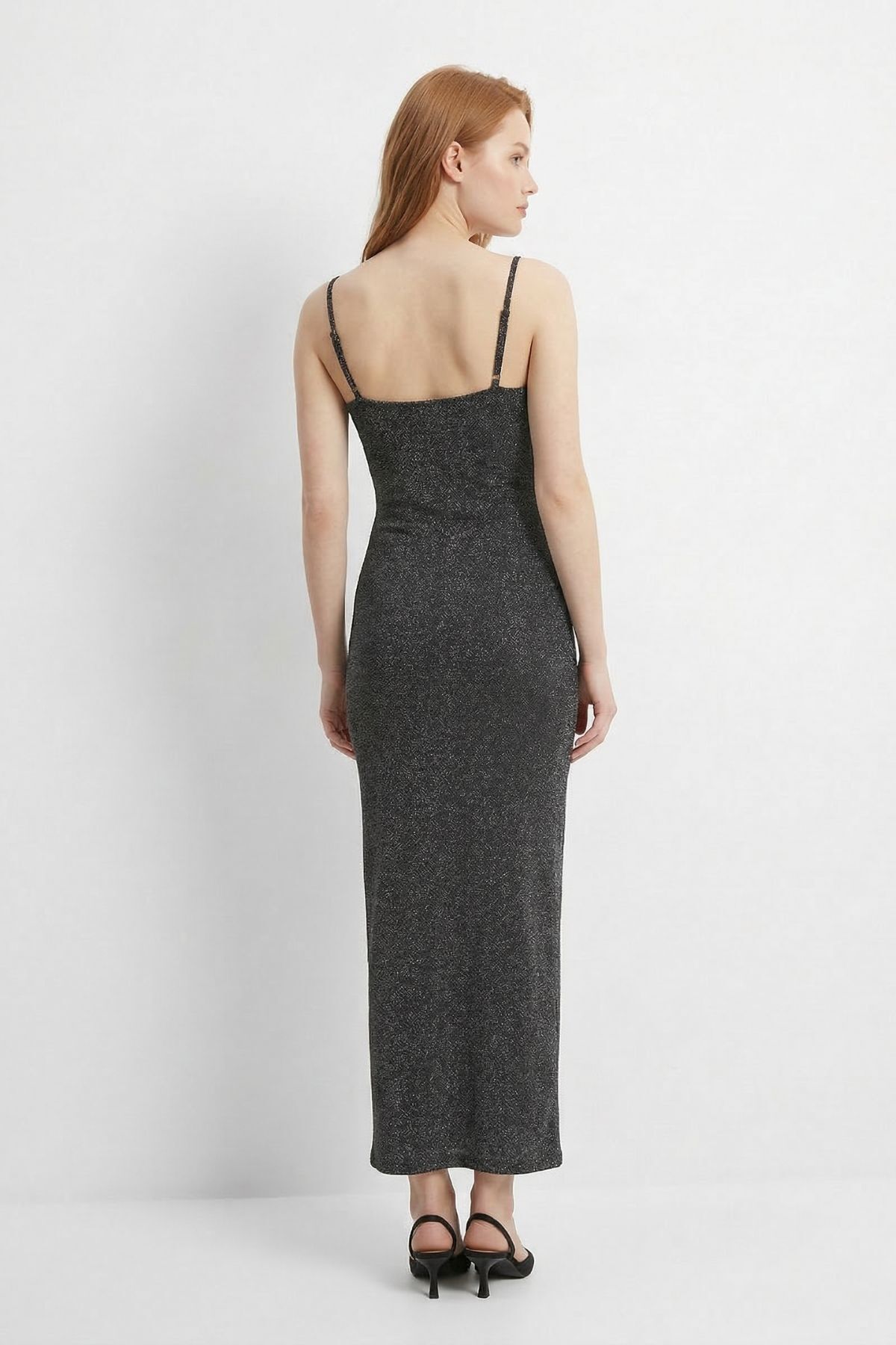 Gümüş Askılı Simli Elbise 261640 - RAYS