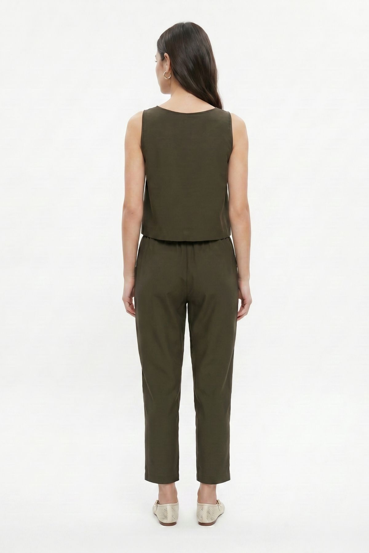 Haki 34007 Bisiklet Yaka Sıfır Kol Pantolon Takım - 3