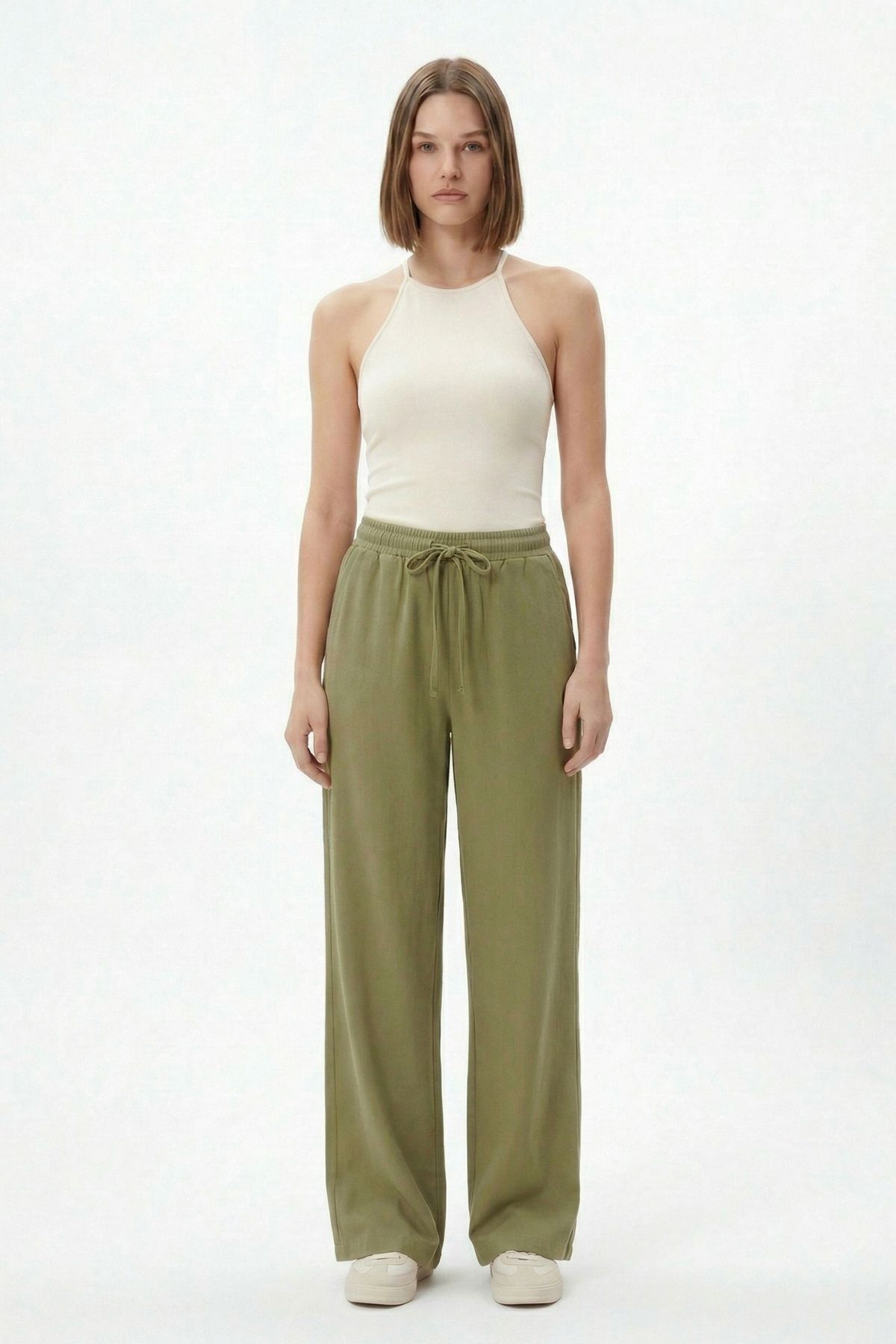 Haki Bel Lastikli Pantolon 1200 - 2