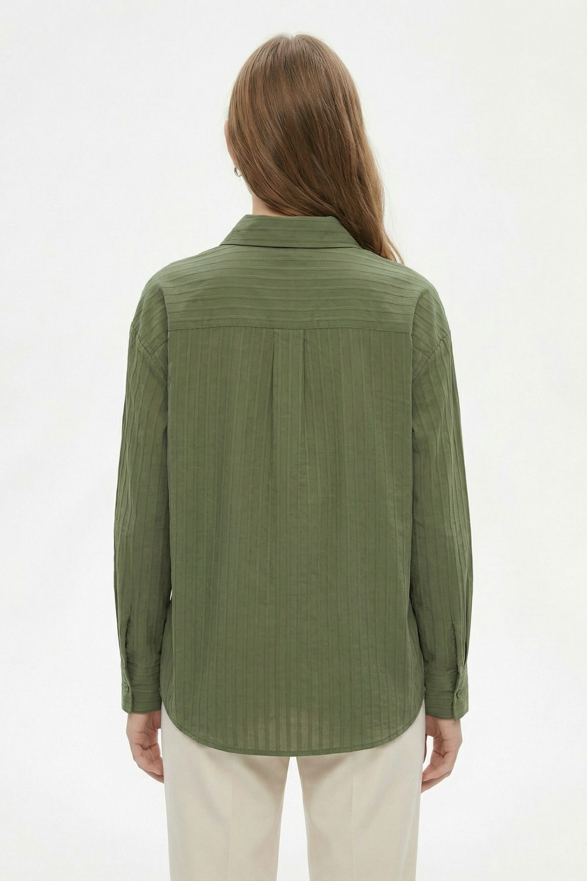 Haki Çizgi Detay Gömlek 7517 - RAYS