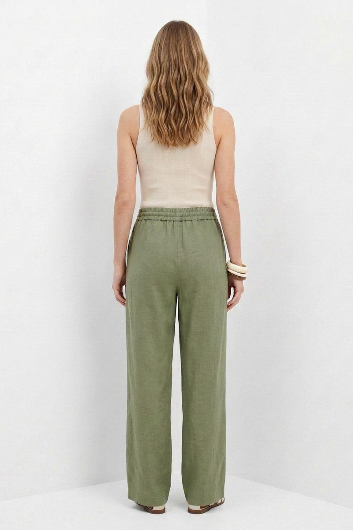 Geniş Paça Pantolon 8561A Haki - RAYS