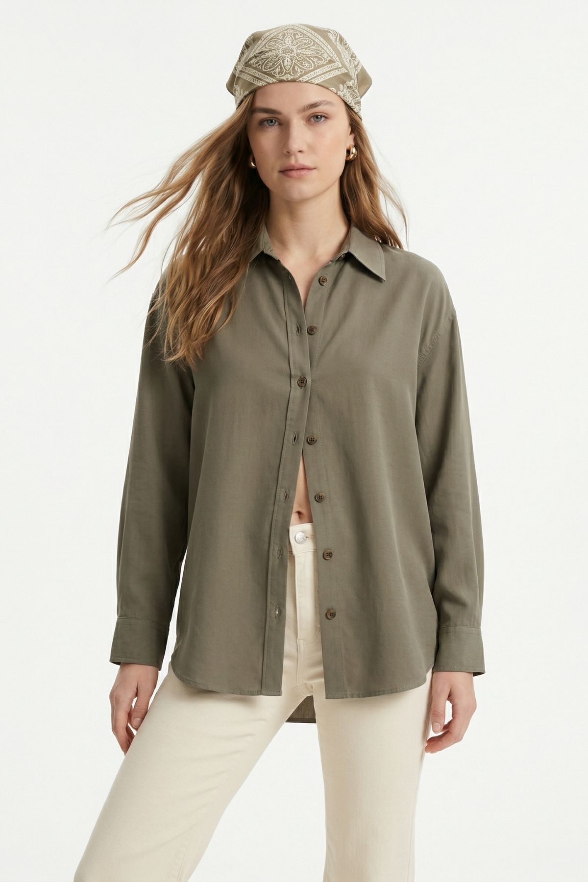 Haki Oversize Gömlek 4000 - 1