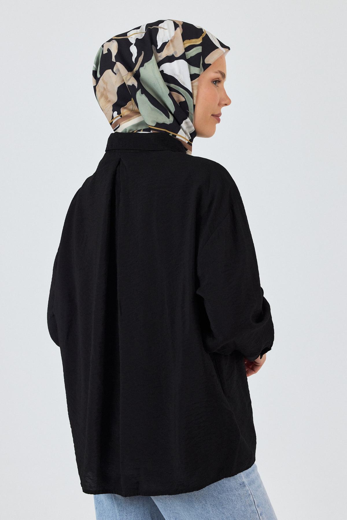 Haki Yaprak Desenli Eşarp 3004 - 5