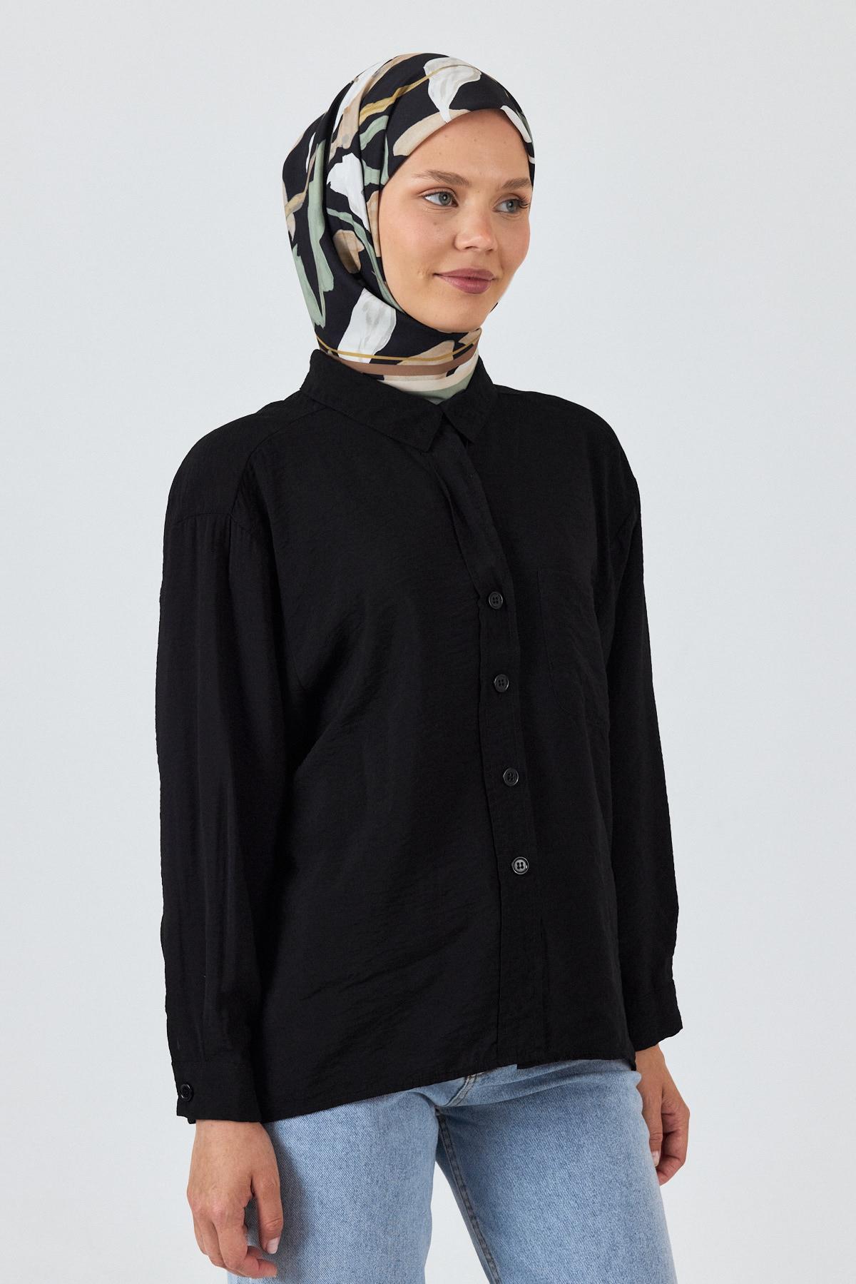 Haki Yaprak Desenli Eşarp 3004 - 4