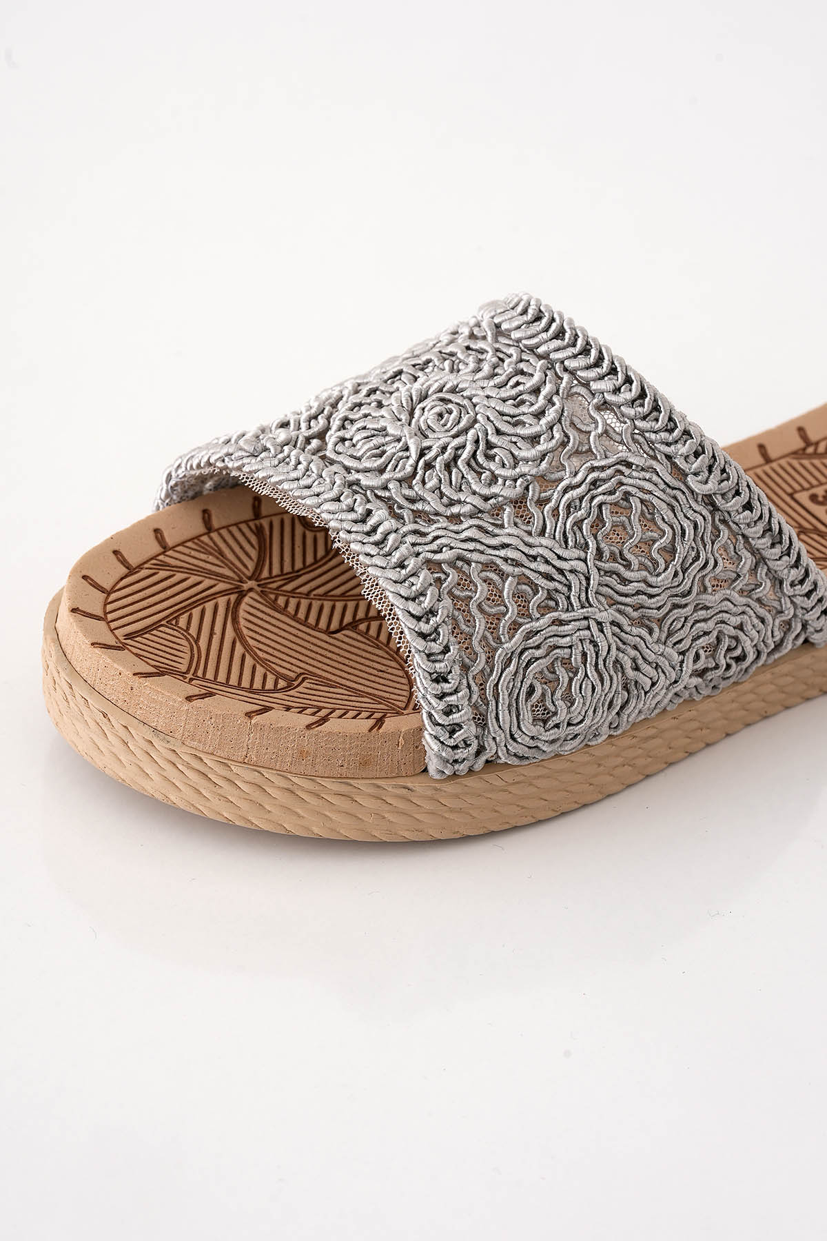 Hasır Terlik - 7029 Gri - 6