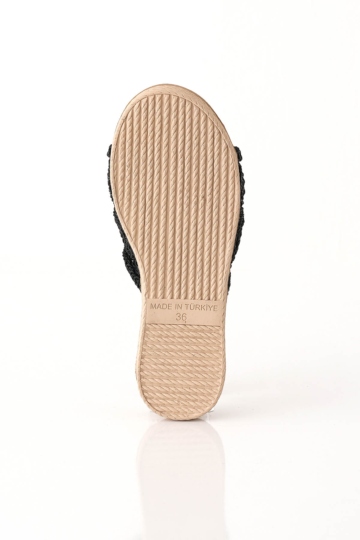 Hasır Terlik - 7029 Siyah - 4