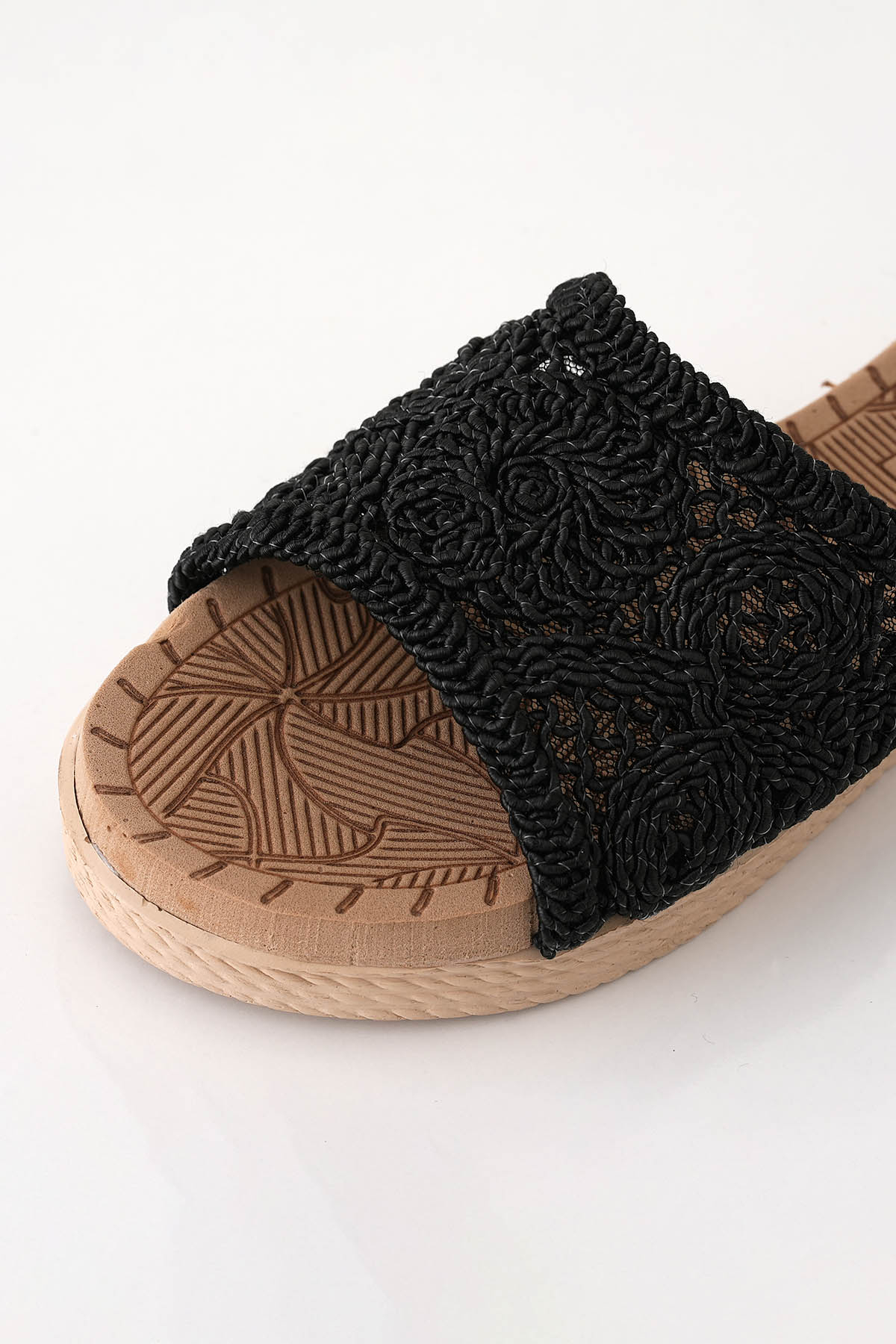 Hasır Terlik - 7029 Siyah - 6