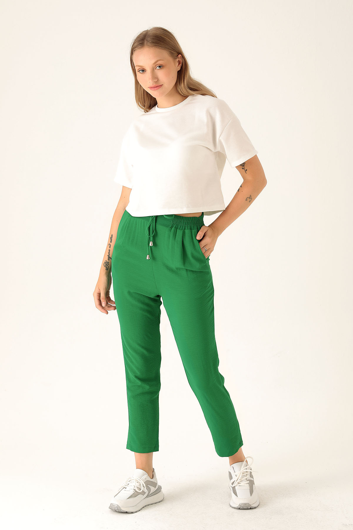 Havuç Bayan Pantolon - 6530A Benetton Yeşili - 2