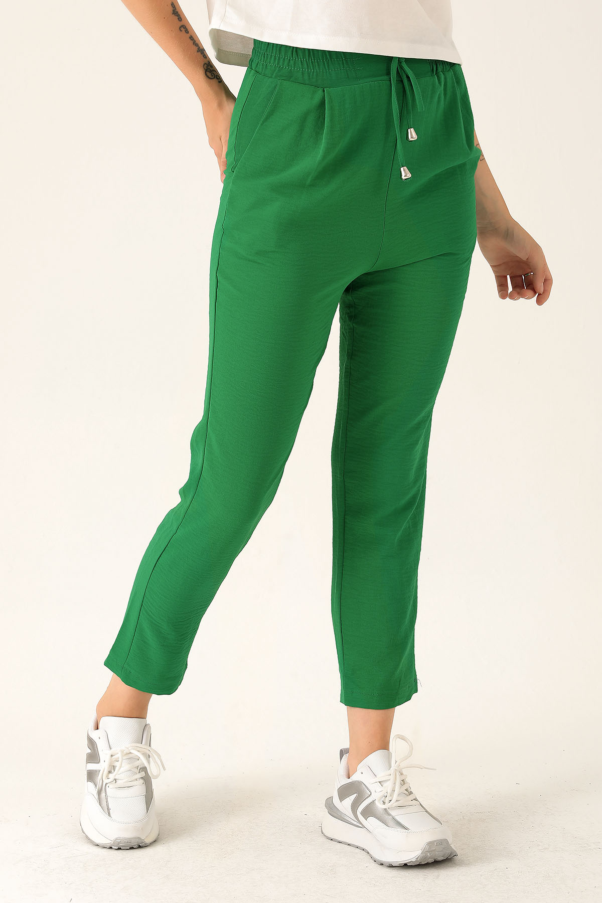 Havuç Bayan Pantolon - 6530A Benetton Yeşili - 4