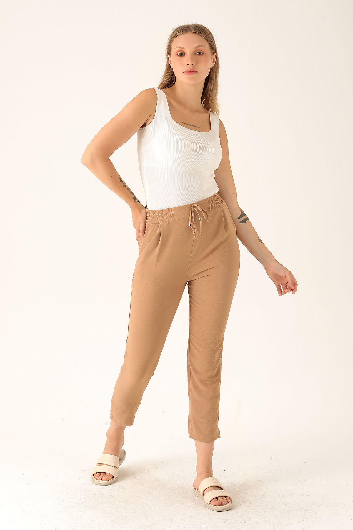 Havuç Bayan Pantolon - 6530A Vizon 