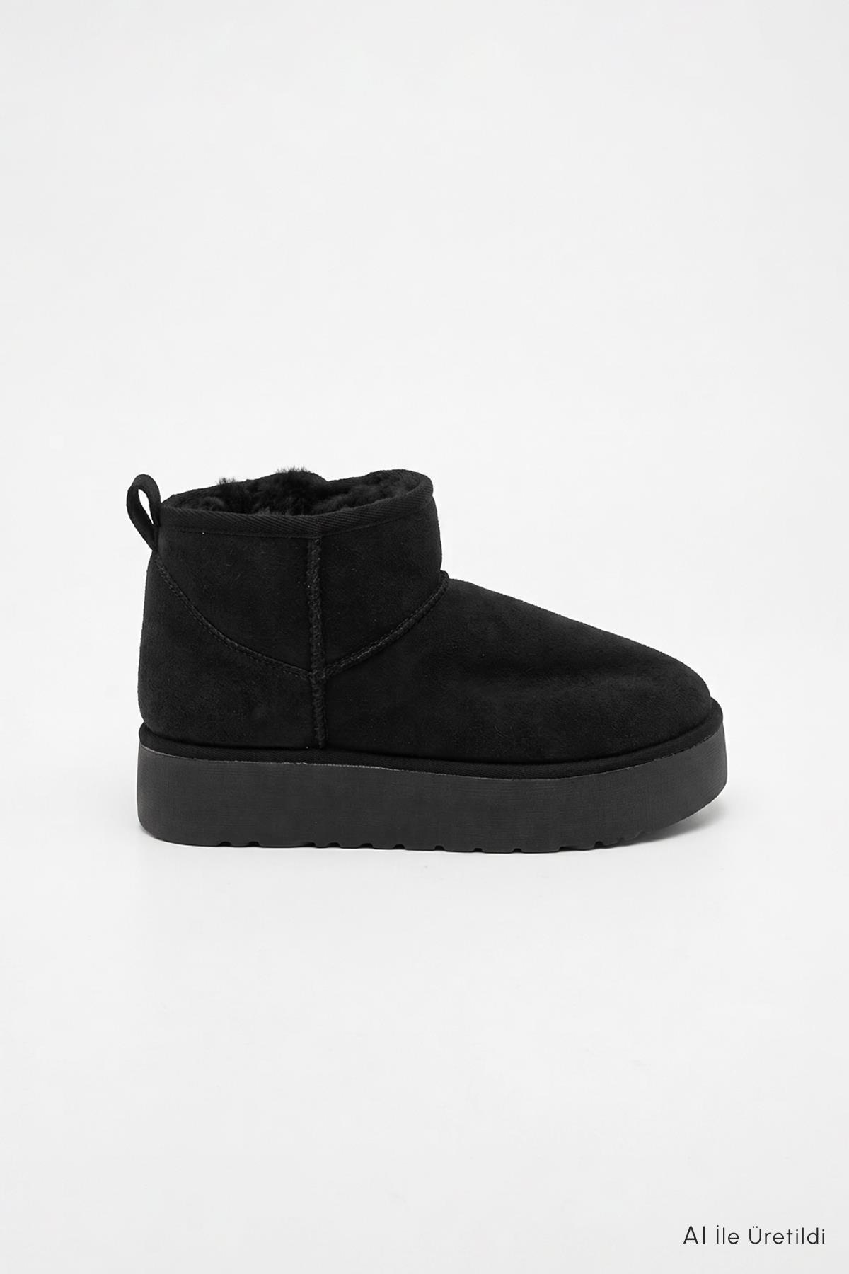İçi Kürklü Mini Bot 400 Siyah - RAYS