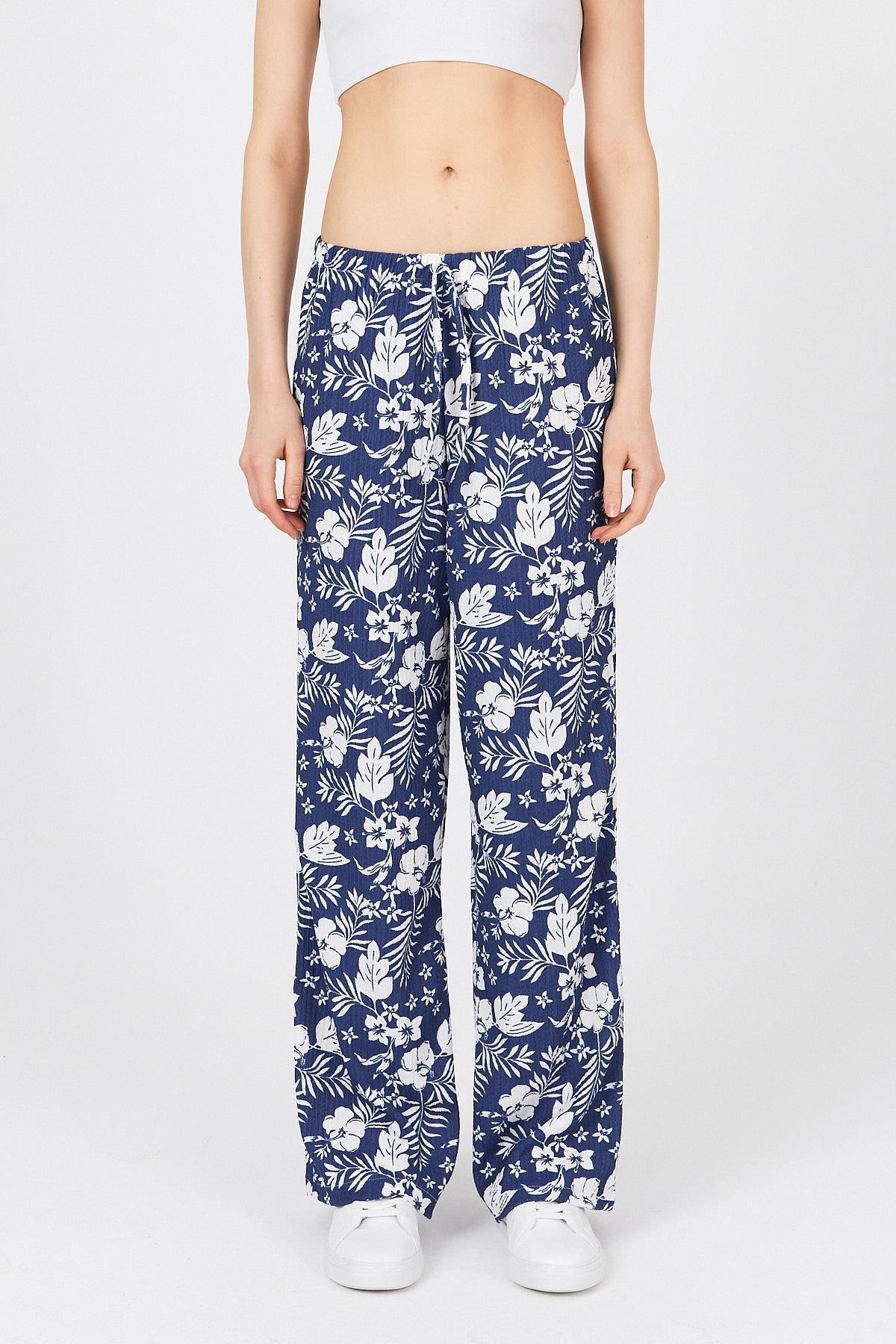 İndigo Bel Lastikli Desenli Pantolon 4725A - 2