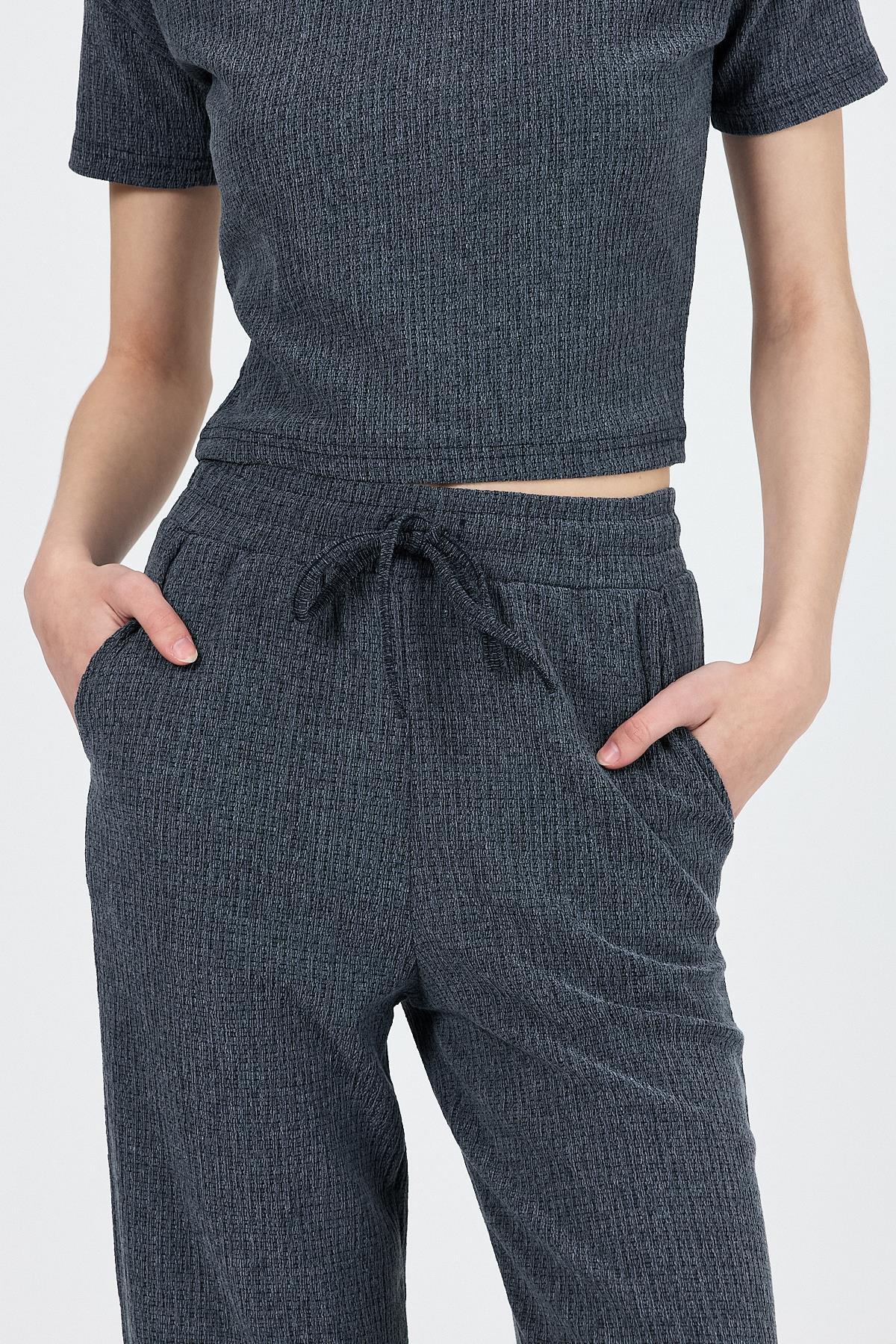 İndigo Bisiklet Yaka Bürümcük Doklu Kumaş Alt Üst Takım 1455 - RAYS