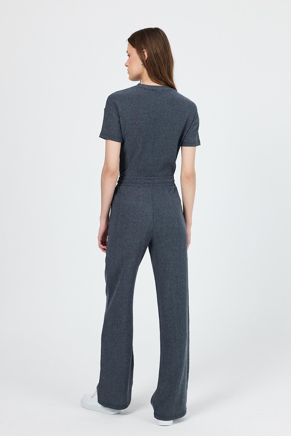 İndigo Bisiklet Yaka Bürümcük Doklu Kumaş Alt Üst Takım 1455 - 5