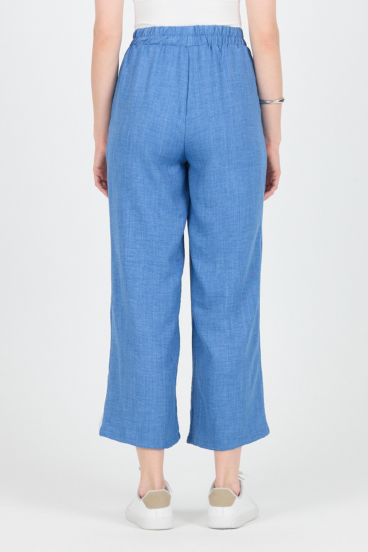 İndigo Pamuklu Bel Lastikli Bol Paça Pantolon 4657 - 5