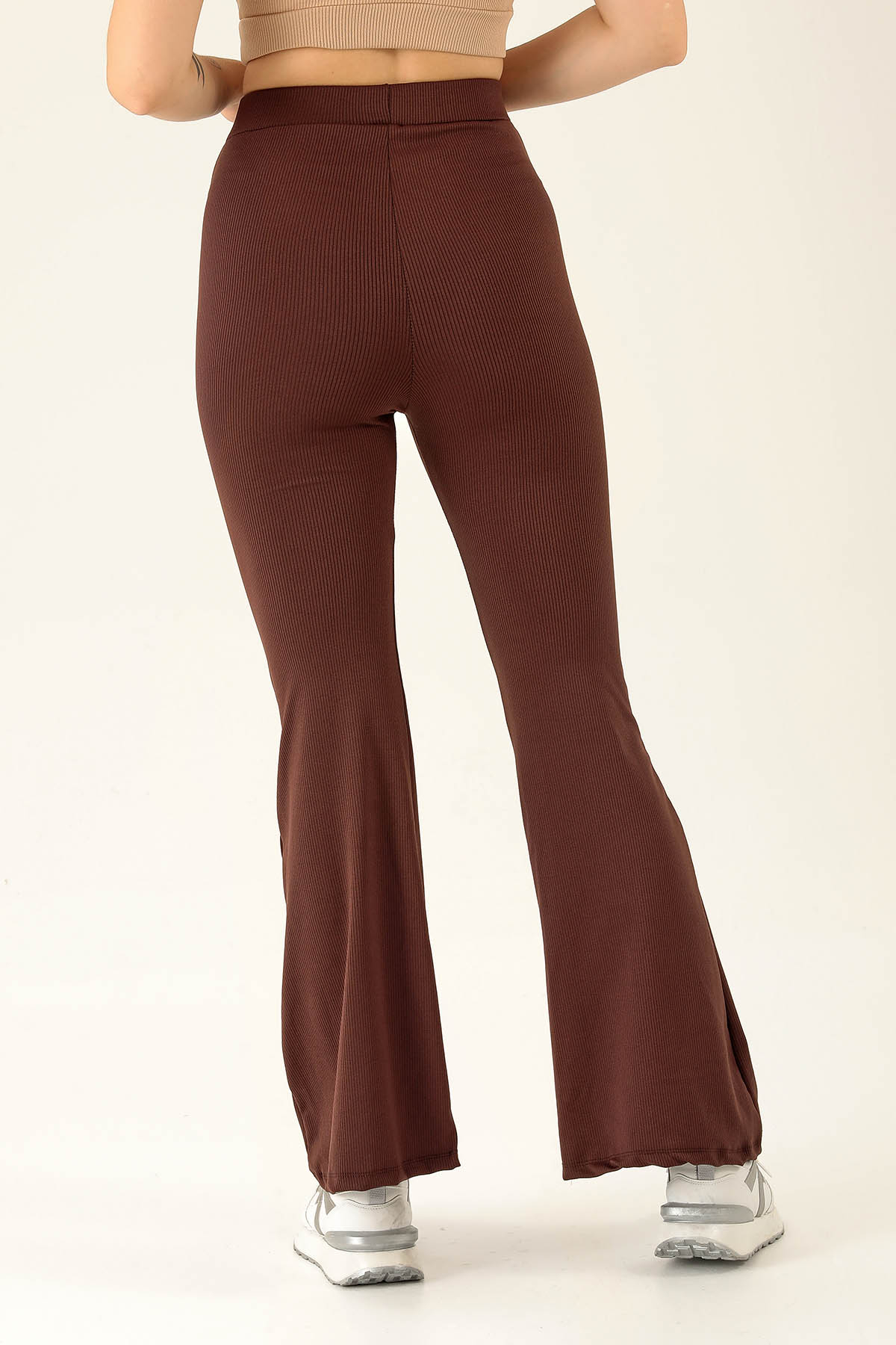 İspanyol Paça Fitilli Tayt - 404 Acı Kahve - 5