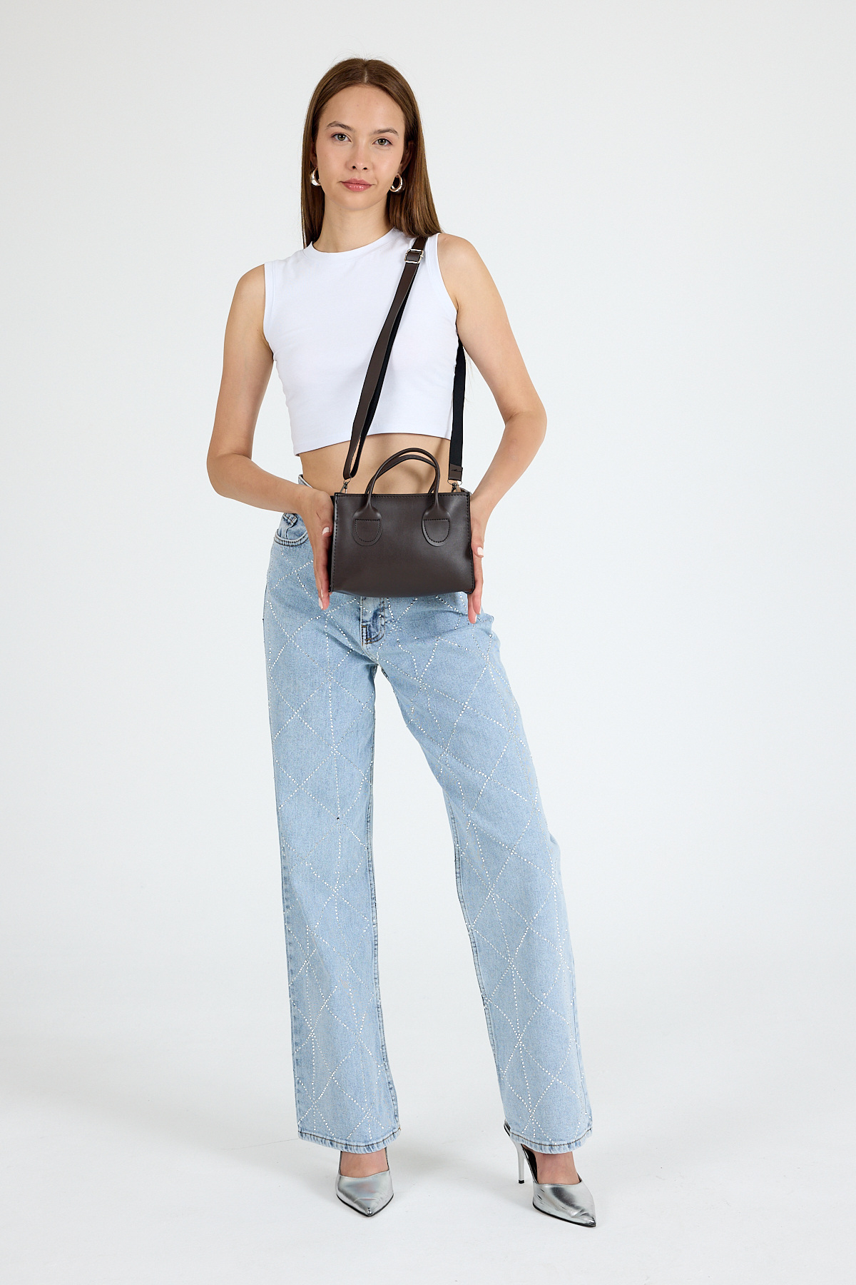 Kahve Askılı El ve Kol Çantası 9217 - 2