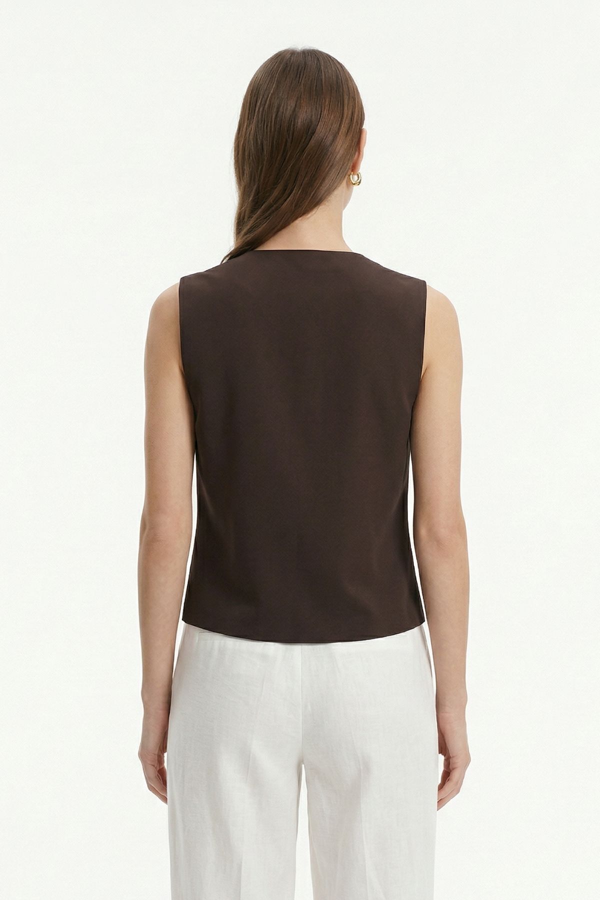 Kahve Bağcıklı Yelek 8382A - RAYS