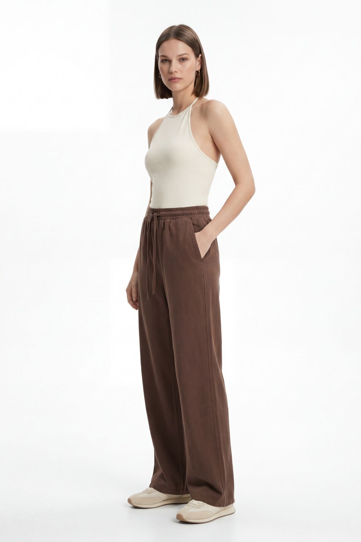 Kahve Bel Lastikli Pantolon 1200 - 2