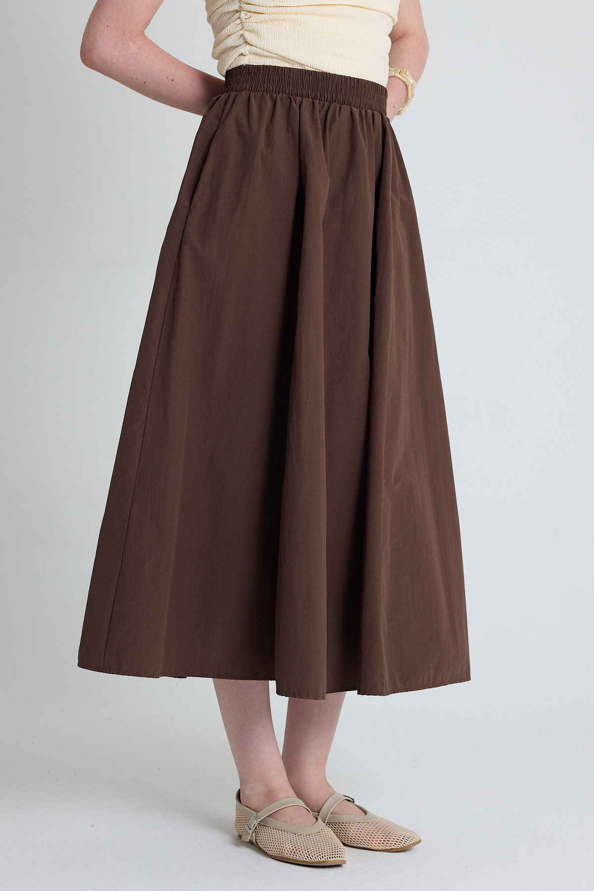 Kahve Cep Detay Mevlana Midi Etek 3950 - RAYS