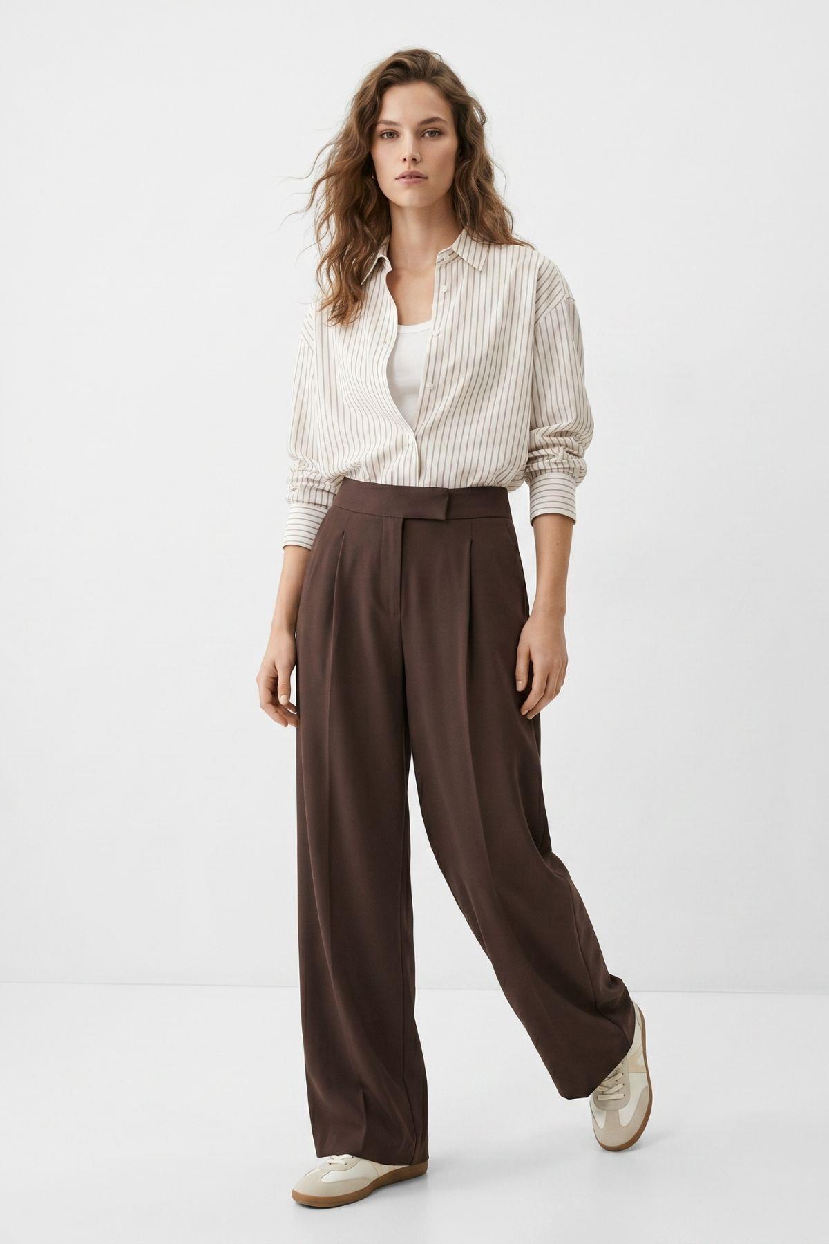 Kahve Cırtlı Pantolon 8410A - 1