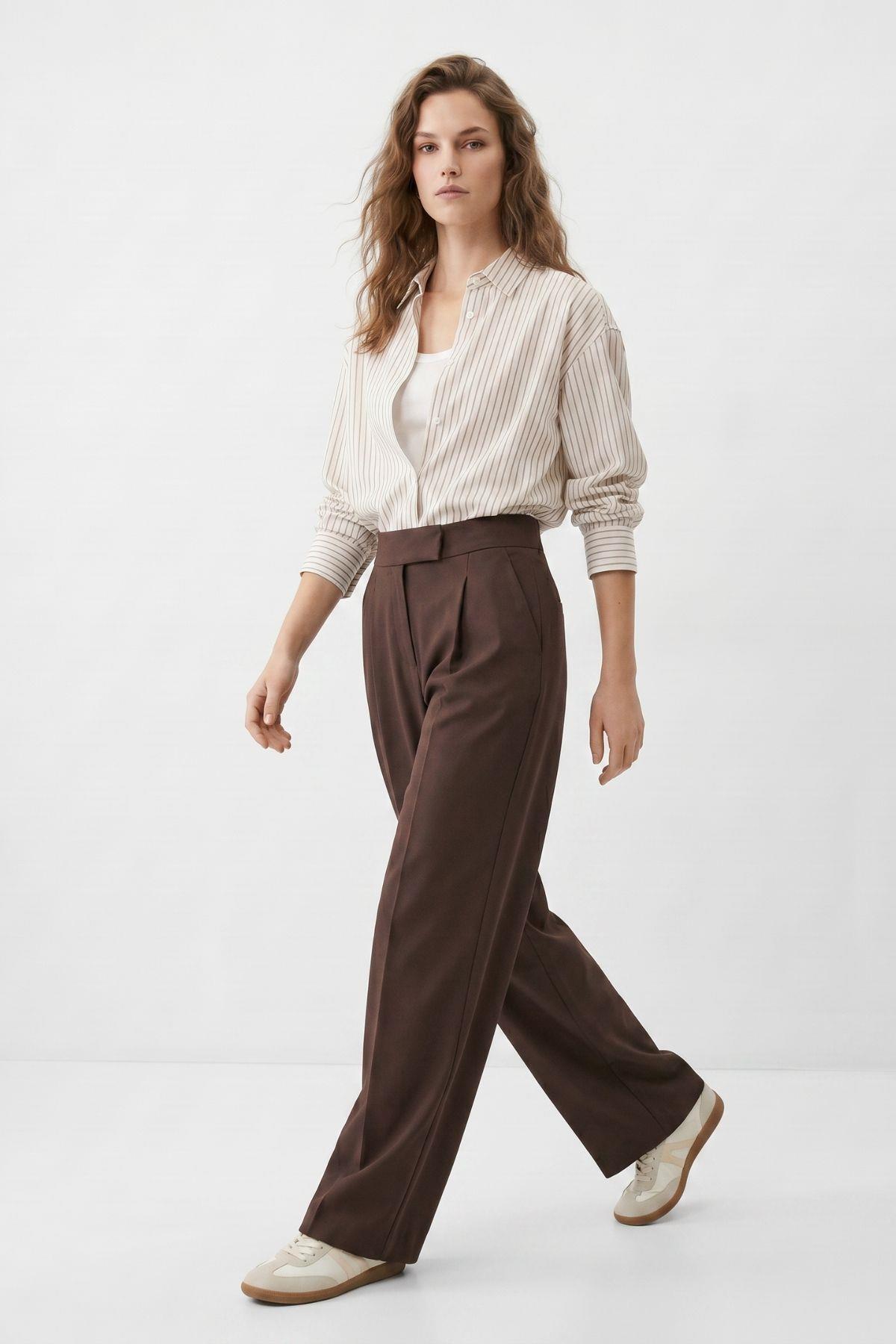 Kahve Cırtlı Pantolon 8410A - RAYS