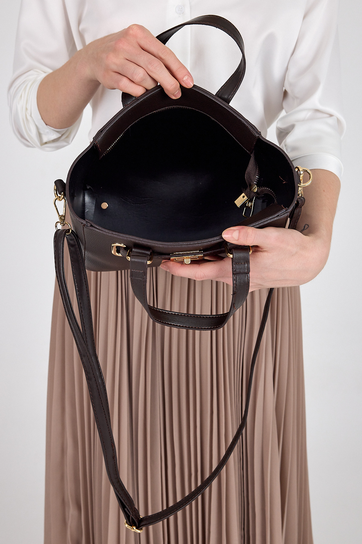 Kahve Deri Görünümlü Omuz Çantası 3029 - RAYS