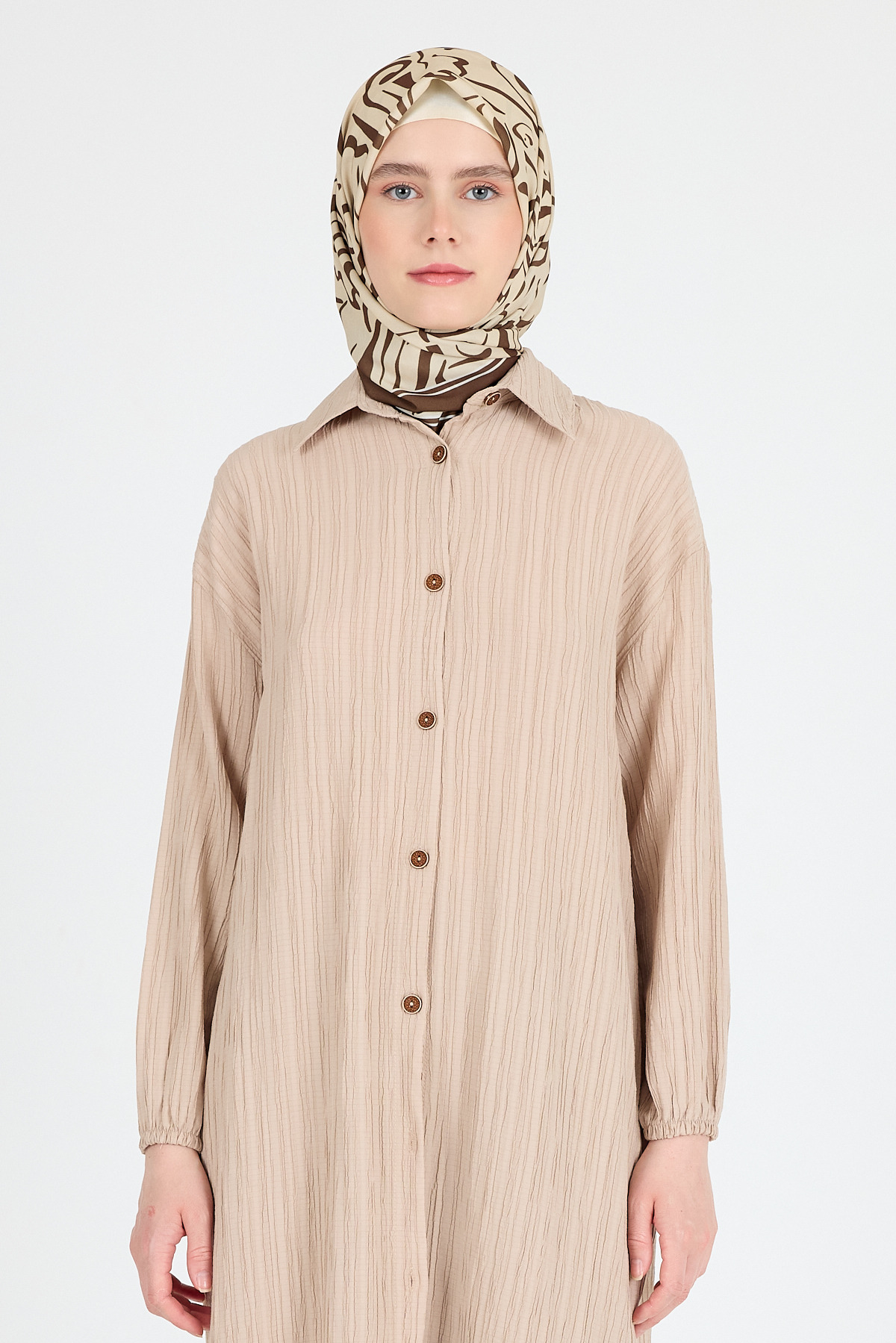 Kahve Desenli Eşarp 5694 - RAYS