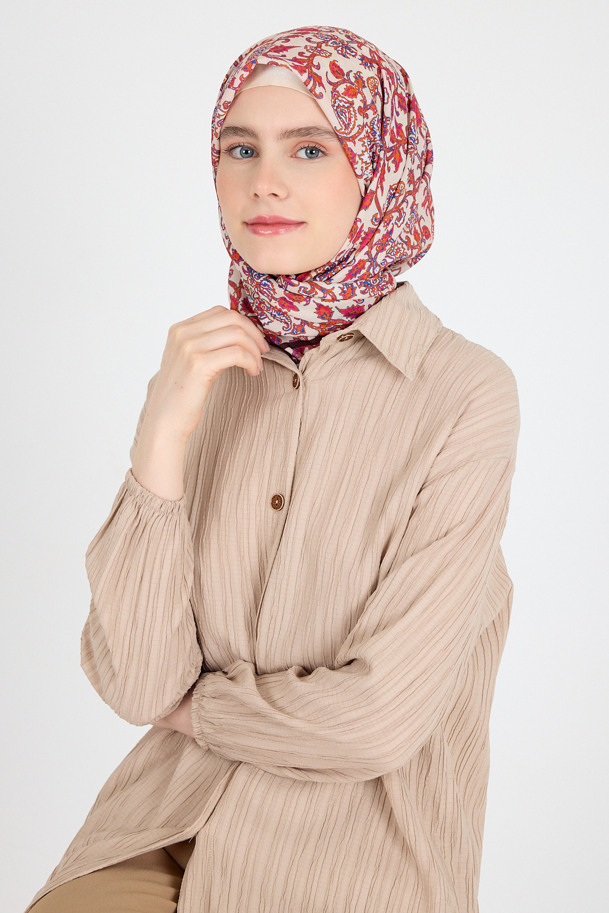 Kahve Desenli Eşarp 5695 - 4