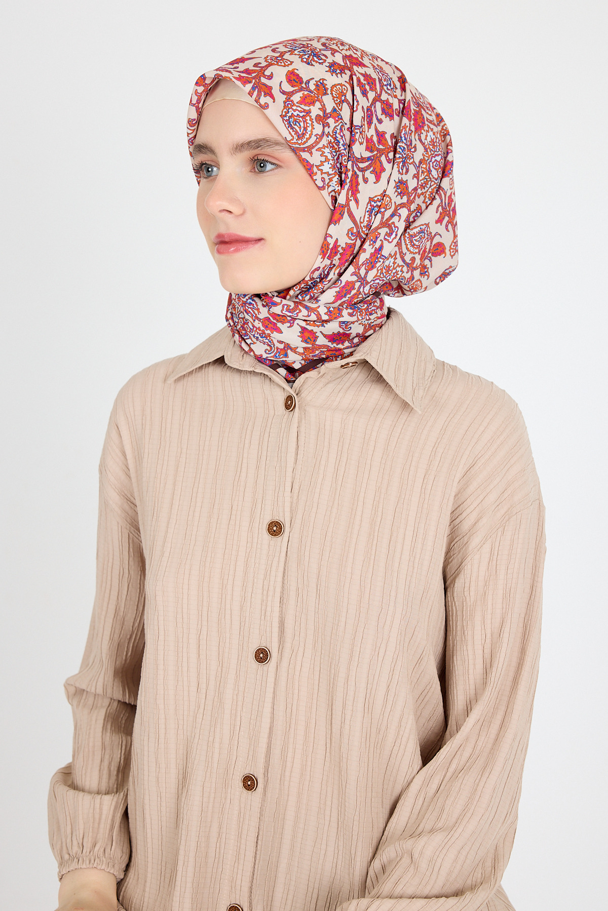 Kahve Desenli Eşarp 5695 - 5