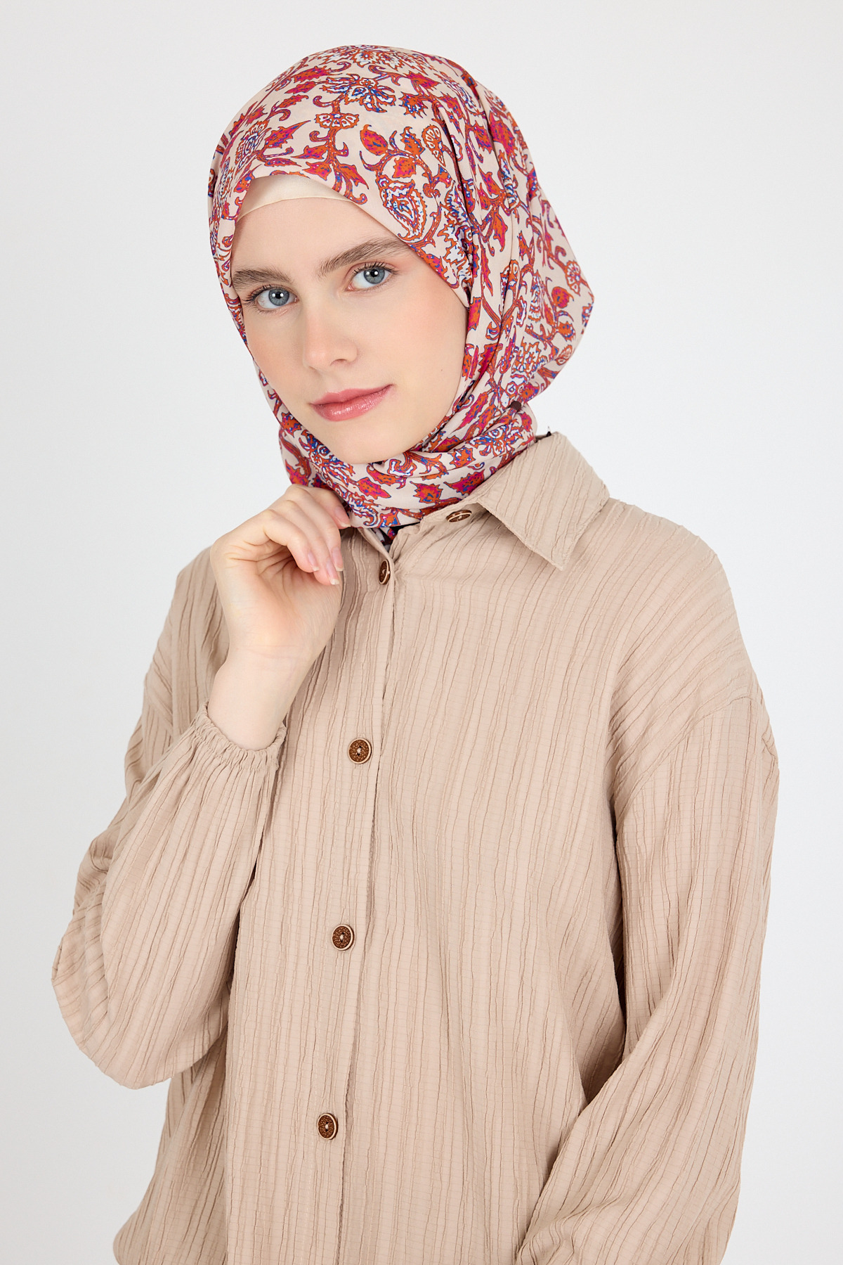 Kahve Desenli Eşarp 5695 - RAYS