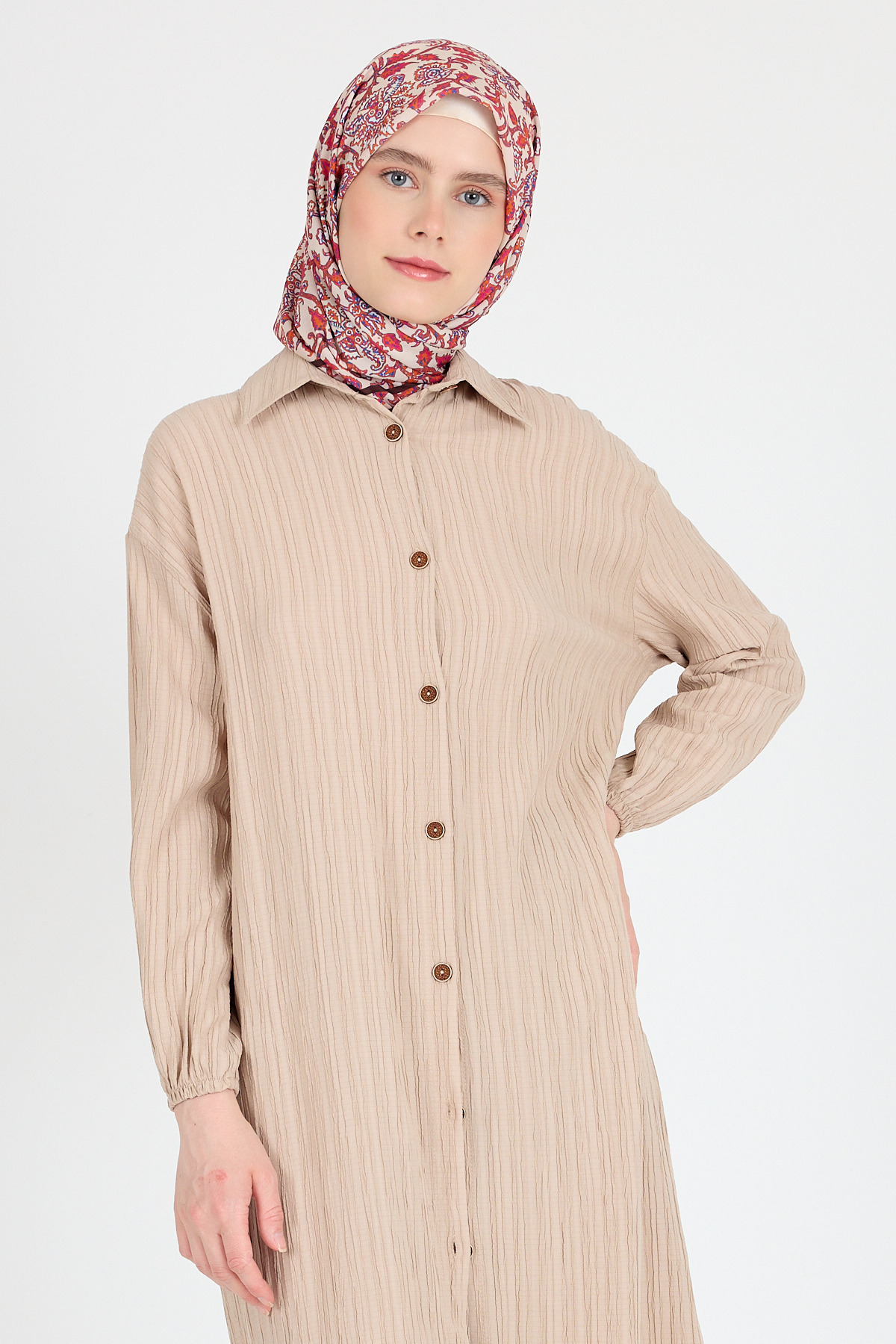 Kahve Desenli Eşarp 5695 - RAYS