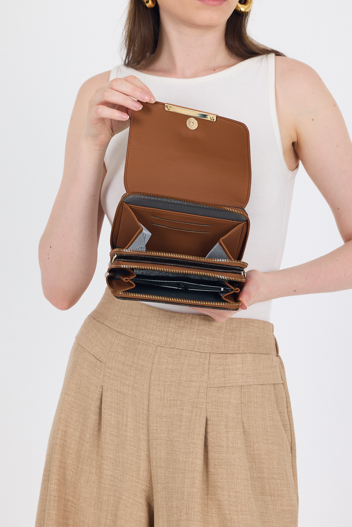 Kahve Desenli Omuz Çantası 381 - RAYS