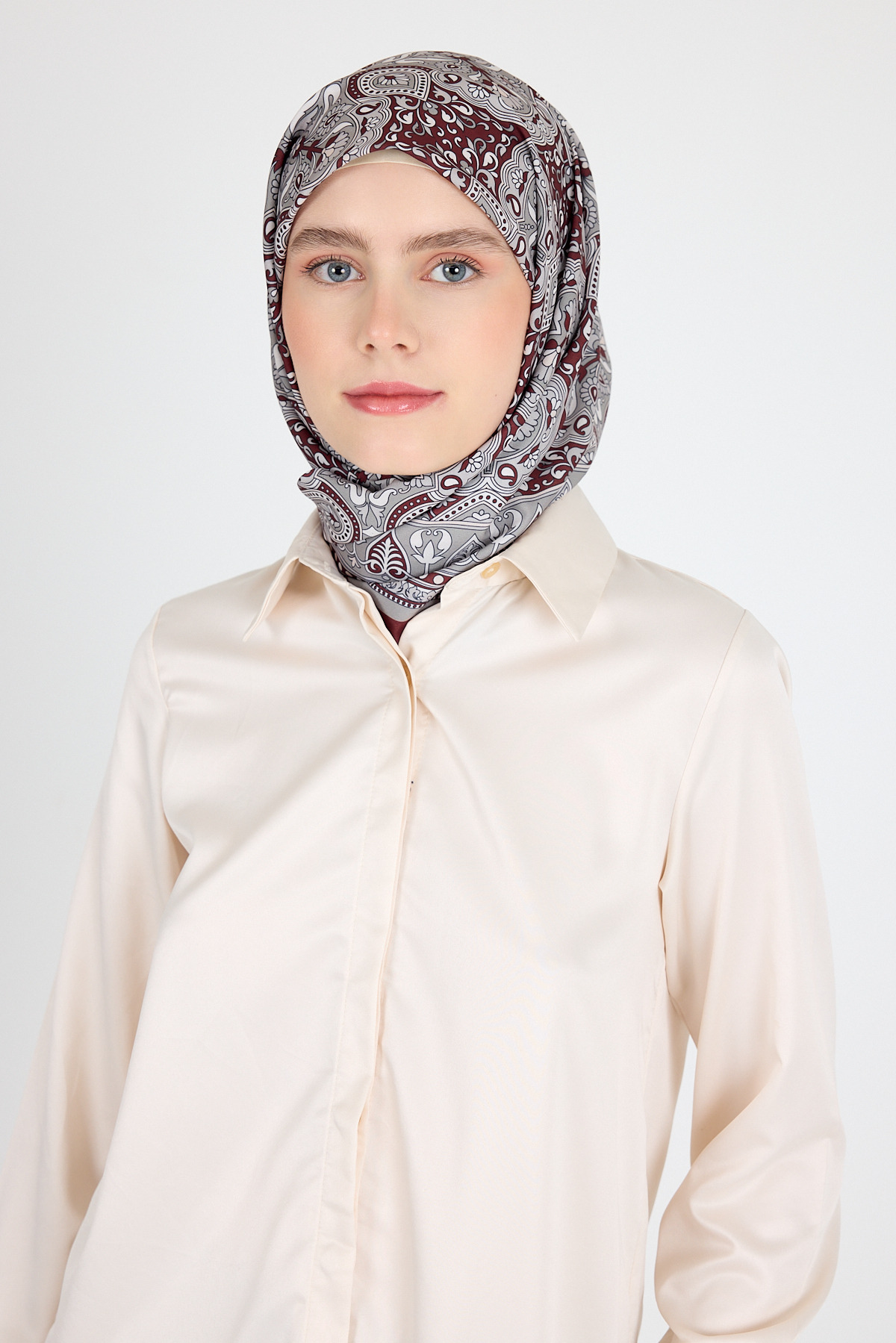 Kahve Etnik Desenli Eşarp 3013 - RAYS