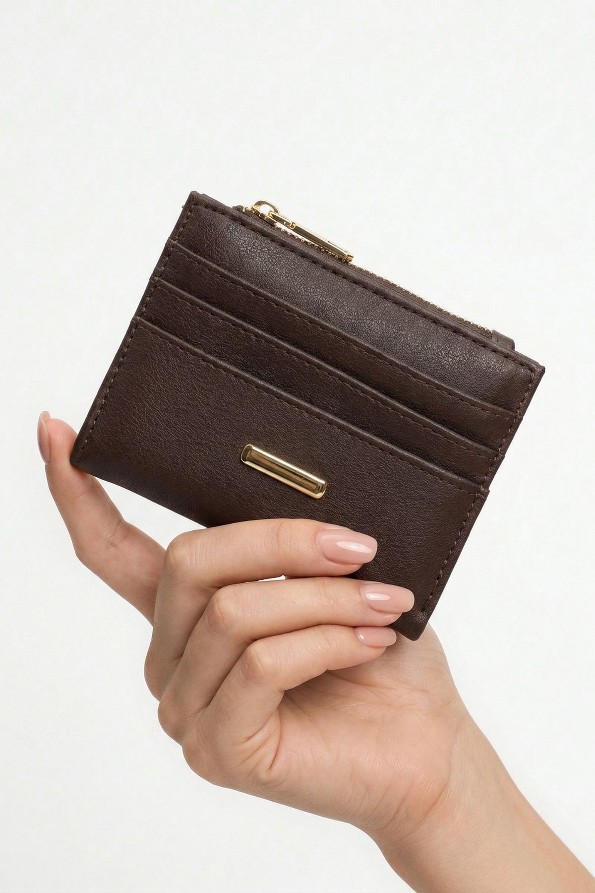 Kahve Fermuar Detaylı Kartlık 102 