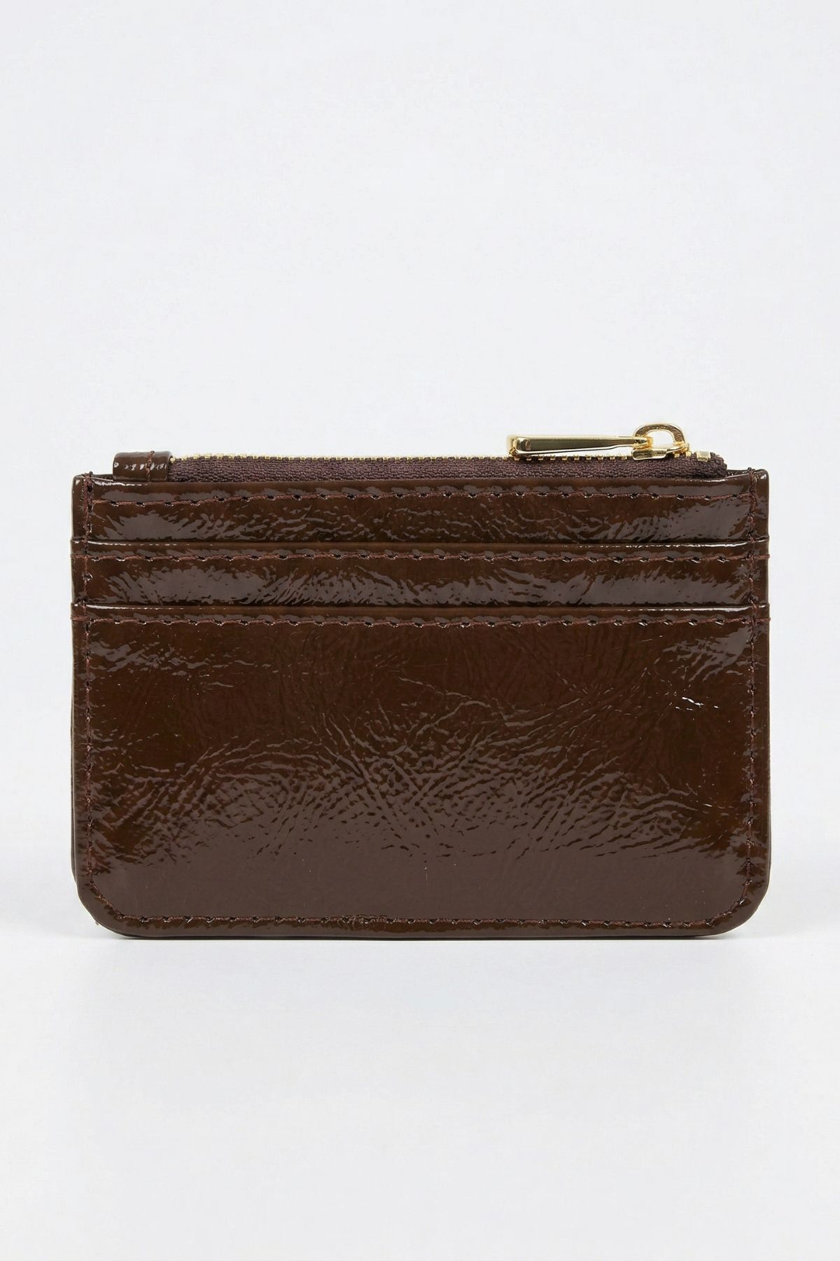 Kahve Fermuar Detaylı Parlak Kartlık 231 - RAYS (1)