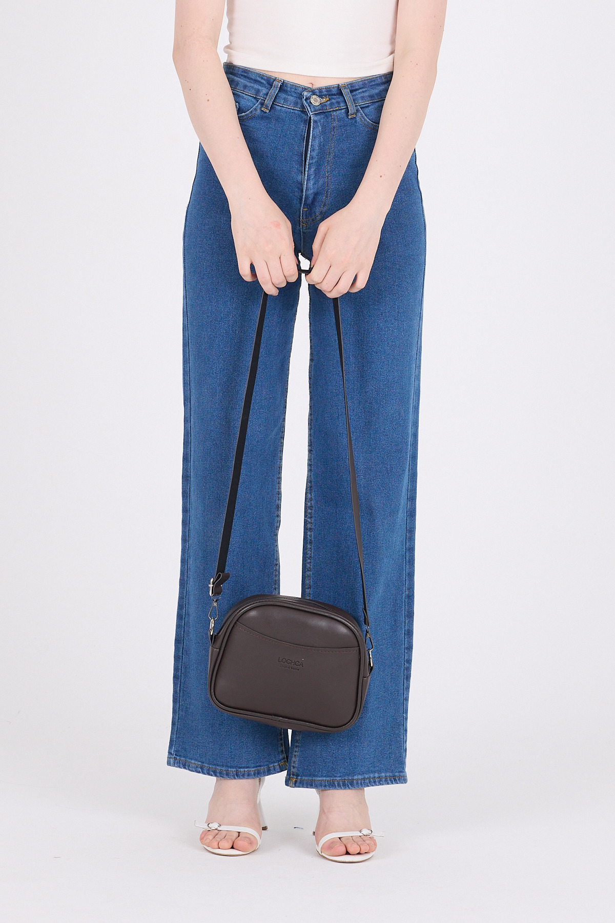 Kahve Fermuarlı Çapraz Askılı Omuz Çantası 9213 - 5